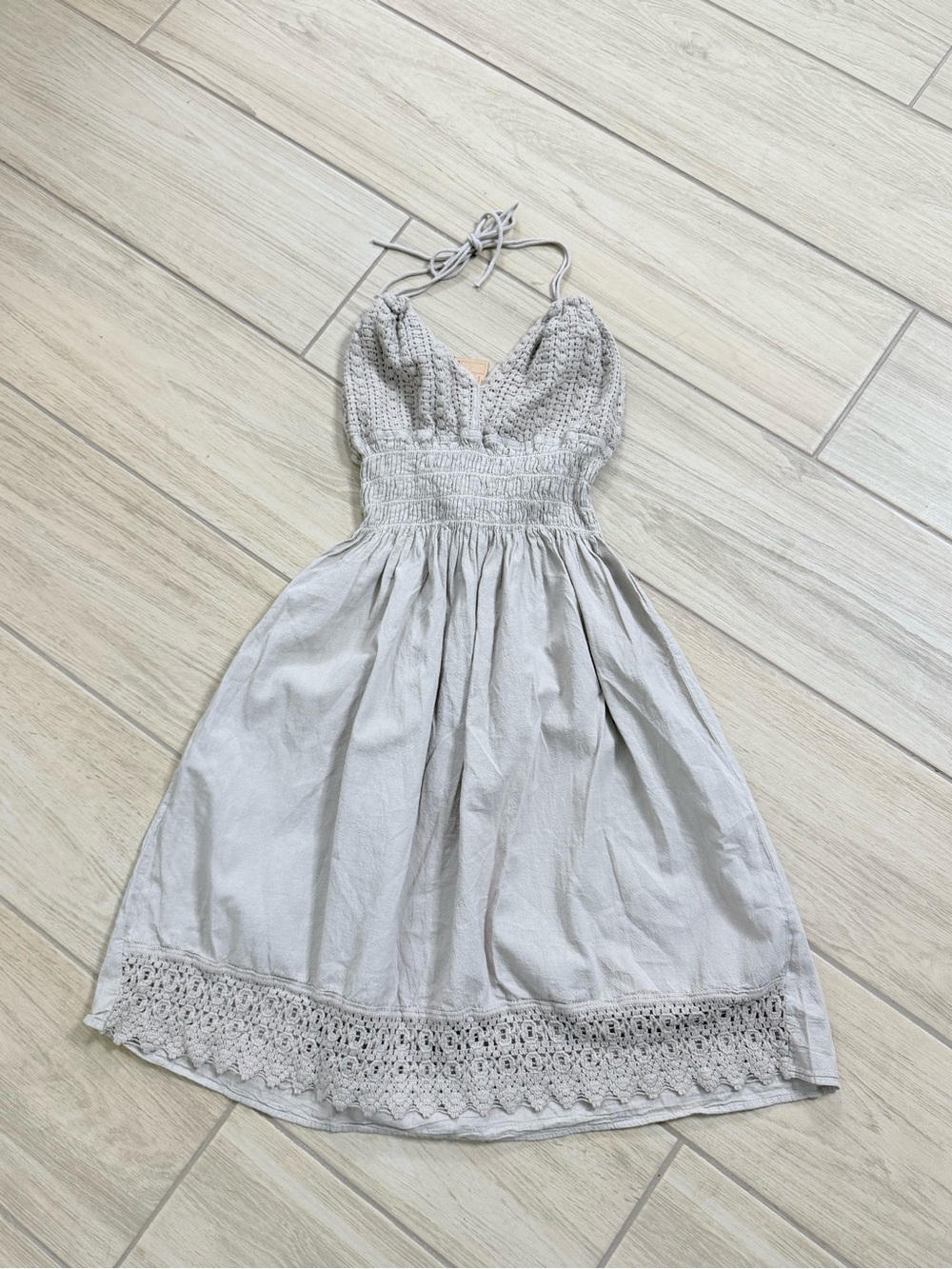 Cotton Natural Martinique Dress NWT Fossil Gray Pima Cotton Boho